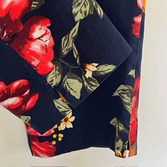 NWOT ISAAC MIZRAHI ORANGE BLOSSOM FLORAL PEDAL PUSHER CAPRIS SIZE 8 - Picture 4 of 8